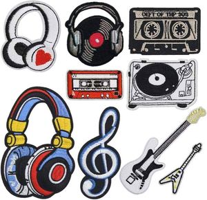 Patchs thermocollants brodés style musical écologiques pour la réparation de vêtements, motifs instruments de musique, vente en gros - Product Image 4
