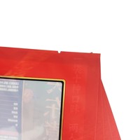 Sac d'emballage alimentaire en plastique thermoscellable imprimé sur mesure, sac à trois soudures latérales, sac d'emballage en nylon pour fruits de mer avec fenêtre