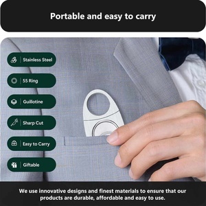 เครื่องตัดซิการ์สแตนเลสอุปกรณ์เสริมสำหรับซิการ์พร้อมโลโก้กิโยตินแบบใบมีดคู่ - Product Image 5