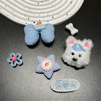 Ensemble d'accessoires pour chien multicolores en 3D mignon avec nœud bleu pour hommes et femmes, accessoires de boîte à chaussures détachables à faire soi-même