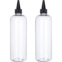 Bouteille souple transparente/ambre/bleue de 8 oz et 16 oz avec bouchon torsadé pour les cheveux