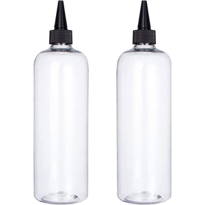 8Oz 16 Ounce Twist Top Transparent Clear/Amber/Blue <strong>Squeeze</strong> <strong>Bottle</strong> for Hair - Product Image 4