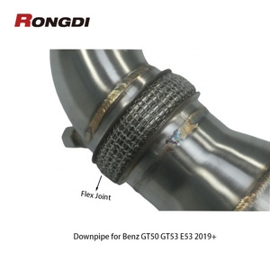 ท่อดาวน์ไปป์สแตนเลส 304 สำหรับ Mercedes-Benz AMG GT53/GT50/E53 M256 3.0T ปี 2020-2023 ท่อไอเสียแบบขัดเงา - Product Image 4