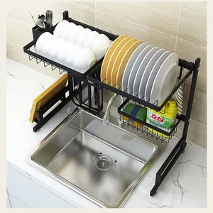 菜晾衣架水槽的厨房用品储物架柜台空间节省展示架餐具排水器组织者器皿架
