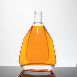 Bouteille de brandy plat en cristal clair 700ml bouteille en verre de qualité supérieure pour brandy vodka tequila - Product Image 3