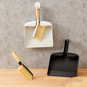 Desktop Cleaning Broom With Dustpan Set Small Wood Handle Plastic <b>Mini</b> Broom For Floor <b>Sofa</b> Crevice Cleaning Kit - Product Image 1
