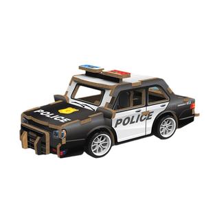 Puzzle en Bois 3D Artisanat Diorama Puzzle Mini Modèle de Voiture de Police Puzzle Jouets - Product Image 1