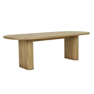 Table à manger en bois blanc avec finition naturelle, construction solide, design élégant, surface durable et style parfait - Product Image 1