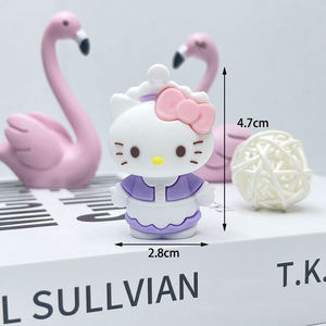 Porte-clés en silicone 3D Hello Kitty mignon, pendentif de sac en forme de chat KT de dessin animé Kawaii, cadeau pour filles - Grande Vente - Product Image 4