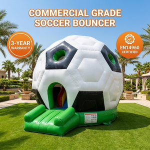 Ballon de football gonflable géant, structure de saut de qualité commerciale, matériau PVC, norme EN14960, capacité supérieure à 400 kg, 15 passagers - Product Image 1