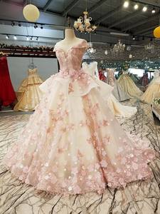 2022 vestidos de novia calientes para mujeres 2022 pakistaní Turquía Estambul flores rosa princesa novia un hombro vestido de noche de boda - Product Image 2