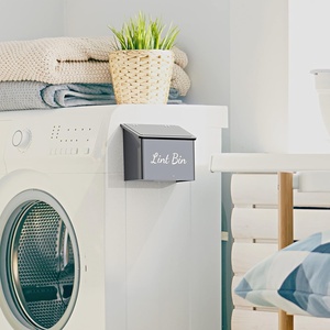 Poubelle magnétique pour buanderie avec brosse à charpie Poubelle murale avec couvercle pour sèche-<span class=keywords><strong>linge</strong></span> - Product Image 4