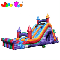 Toboggan gonflable double pour terrains accidentés de 22 pieds, toboggan gonflable pour aire de jeux à vendre
