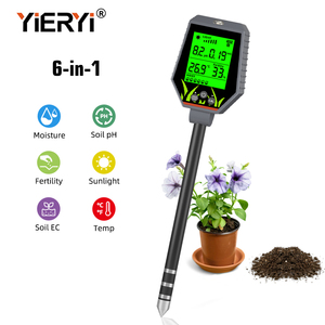 Testeur de sol <span class=keywords><strong>numérique</strong></span> Yago pour la fertilité et le pH, multi-paramètres, mesure de l'humidité du sol, de la température, de la luminosité et de l'humidité pour jardin, pelouse, verger - Product Image 2