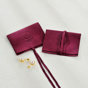 Factory Direct Sales Elegant 8*10cm Velvet Microfiber Suede Jewelry Bag Bow <b>Tie</b> Envelope Flap for Valuable Pieces - Product Image 2