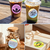 Étiquettes autocollantes holographiques arc-en-ciel en PET pour codes-barres, impression thermique directe, argent, or, rose, violet, rouleaux d'autocollants de 2 pouces pour aliments et cadeaux