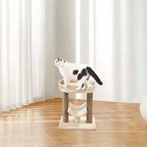 Torre Tiragraffi Sostenibile per Gatti con Piattaforma Superiore per Dormire e Graffiare, Realizzata in Lana e ABS - Product Image 3