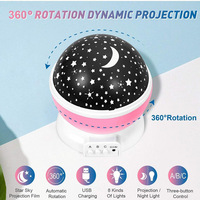 Lampe de Projection Globe Atmosphère Ciel Étoilé et Lune, Mini LED Sept Couleurs, Alimentation USB/Piles, Intensité Réglable, Matériau ABS, pour Chambre à Coucher