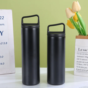 Bouteille d'eau isotherme en acier inoxydable 304 de 450 ml et 600 ml, tasse droite mate avec couvercle à poignée de transport pour les voyages en extérieur - Product Image 3