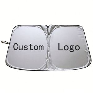 Parasoles Plegables Plateados Reflectantes para Coche con Logotipo Personalizado Serigrafiado para Estacionamiento de Vehículos, Visores Promocionales Comerciales para Automóviles - Product Image 1
