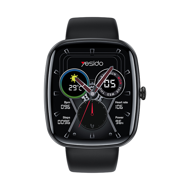 Yesido IO22 1.83 Inch Full Color Big Screen Real-time Message Notification Health Detection BT Smart Call Watch