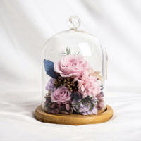 Adornos de Cristal con Flores Eternas, Forma de Cúpula, 1200g, Venta al por Mayor, Regalo para el Día del Maestro, Caja de Regalo Exquisita, Complemento para Floristería