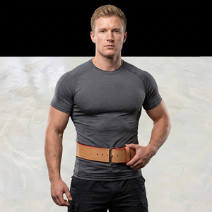 Ceinture de musculation en cuir personnalisée, robuste, avec boucle, soutien dorsal, réglable, imperméable, antidérapante, pour la musculation et les entraînements - Product Image 1