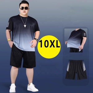 Mens Big and Tall 2 Piece Short Sets Ice Silk Sports Suit 10XL Tie Dye <strong>Tracksuit</strong> Gym Workout Clothes Plus Size Clothing - Product Image 2