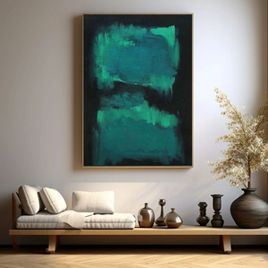 Dark blue abstract Wall Arts Large Canvas Hand painted <b>Framed</b> Oil <b>Painting</b> Indoor home decor gift <b>for</b> housewarming - Product Image 5