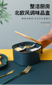 <span class=keywords><strong>Set</strong></span> di 4 Contenitori per Spezie in Plastica con Cucchiaio, Scatole per Condimenti da Cucina all'Ingrosso - Product Image 6