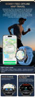 Reloj Inteligente con Pantalla AMOLED y Caja Metálica, GPS, Mapa Offline, Navegación, Llamadas, Asistente de Voz IA, Monitoreo de Salud, Seguimiento de Sueño y Actividad Física