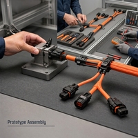 Harnais de câblage haute tension personnalisé pour véhicules électriques, assemblage de câbles avec connecteur électrique multipolaires pour intégration véhicule