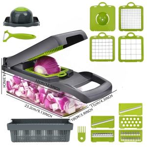 Hachoir manuel pour carottes, pommes de terre, oignons, hachoir à légumes, hachoir manuel de cuisine, <span class=keywords><strong>mandoline</strong></span>, trancheuse à légumes - Product Image 2