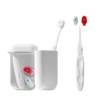 Brosse à dents de voyage pliable à poils souples avec manche en plastique, perles effervescentes pour une haleine fraîche, idéale pour les hôtels et les déplacements (soins bucco-dentaires)