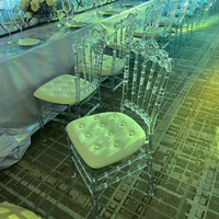 Chaises de banquet de mariage en plein air, chaises Chiavari transparentes, chaises de fête empilables en acrylique, vente chaude