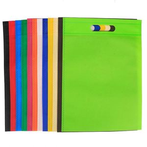 Sac d'emballage cadeau en non-tissé perforé avec poche plate, sac à main vierge pour le commerce extérieur, impression de logo publicitaire - Product Image 1