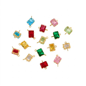 Pendentif carré en zircon, accessoires de bijoux DIY, pierre synthétique taille émeraude pour la fabrication de bracelets, colliers et boucles d'oreilles - Product Image 5