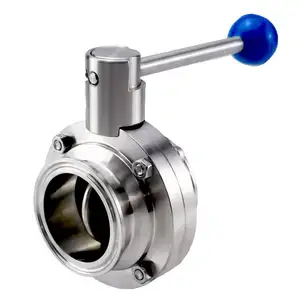 Sanitary Stainless Steel Cloverleaf Manual Butterfly Valve 304 316 Quick Release Control Butterfly Valve