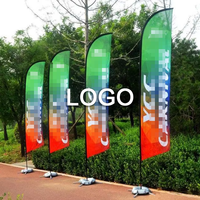 Drapeaux publicitaires portables personnalisés en gros, drapeaux en fibre de verre, anti-plis, polyester tricoté 110G, drapeau en forme de larme