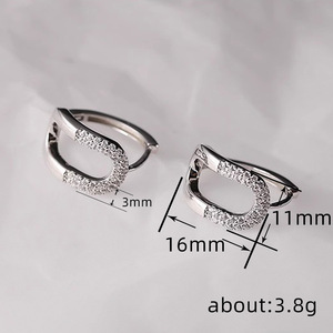 Simple Geometric Half Hoop Zircon <b>Ear</b> <b>Cuff</b> <b>Earrings</b> For Women Fashion <b>Ear</b> Jewelry - Product Image 5