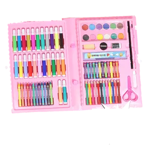 Nhà Máy Bán buôn 86 pcs màu vẽ trẻ em Quà tặng nghệ thuật Nguồn cung cấp bức tranh đặt Crayon DIY văn phòng phẩm đồ chơi trẻ em