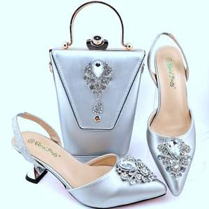 Conjunto de zapatos y bolsos italianos a la moda para mujer, zapatos de fiesta nigerianos y bolsos a juego para boda, bombas de fiesta africanas con monedero - Product Image 5