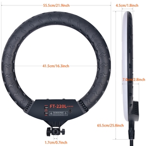 FOSOTO FT-220L Lớn Rẻ Hơn Ánh Sáng Nhiếp Ảnh 80W 3300-6500K 22 Inch Vòng Ánh Sáng Với Tripod Đứng - Product Image 3