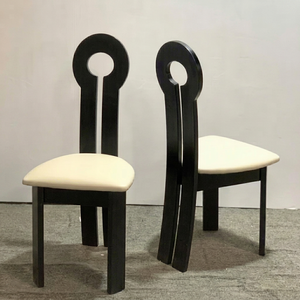 Chaise de salle à manger moderne en bois de chêne massif avec trou de serrure |   Chaise de salle à manger pour hôtel et restaurant, rembourrée, avec pieds coniques - Product Image 1