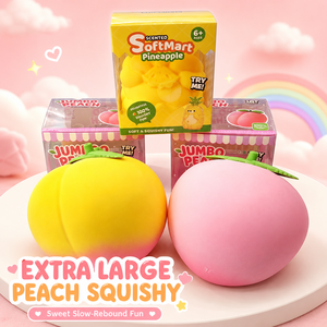 Jouet Squishy Pêche Géant Extensible, Fidget Toy Fruité Durable, Jouets Anti-Stress en Caoutchouc TPR Souple pour Enfants et Adultes - Product Image 5