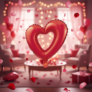 Globo Metálico en Forma de Corazón de 100 cm, Rojo, Decoración para Fiesta de San Valentín - Product Image 2