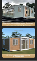 Casa Container Pieghevole Prefabbricata Espandibile, Alloggio Portatile Modulare per Cantieri Edili
