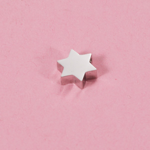 Cuentas de Acero Inoxidable <span class=keywords><strong>Dina</strong></span>, Pulidas a Doble Cara, 9*8mm, Estrella de David, Cuentas con Orificio Pequeño, Accesorios para Joyería DIY - Product Image 3
