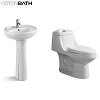 ORTONBATH-Cuvette de toilette SIPHONIQUE INODORO en céramique, piédestal, cuvette avec lavabo
