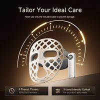 Masque en silicone réglable pour la thérapie par lumière rouge avec 54 LED, rechargeable 2600 mAh, pour le visage, le corps, le cou, la tête et les voyages, raffermissant la peau